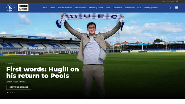 Screenshot of the Hartlepool United Community Sports Foundation website