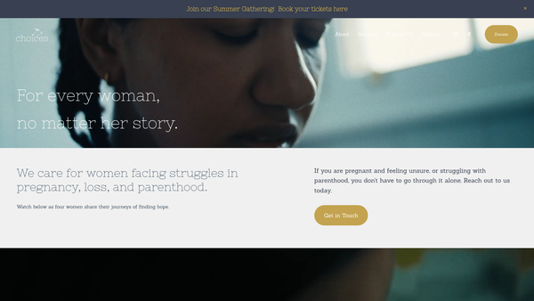 Screenshot of the Choices Islington website