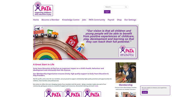 Screenshot of the Pata (UK) website
