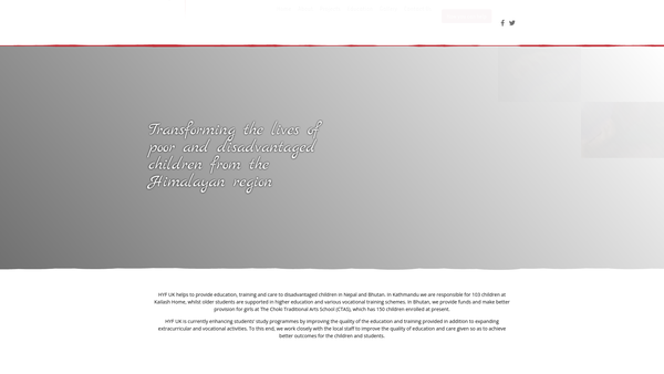 Screenshot of the Himalayan Youth Foundation UK website