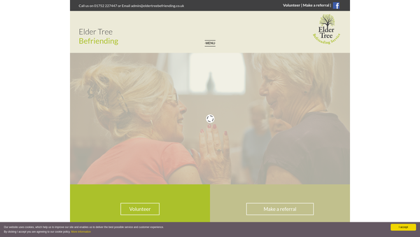 Screenshot of the The Elder Tree Limited (Voluntary Visiting Service) website
