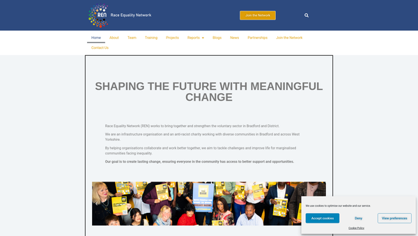 Screenshot of the Race Equality Network website