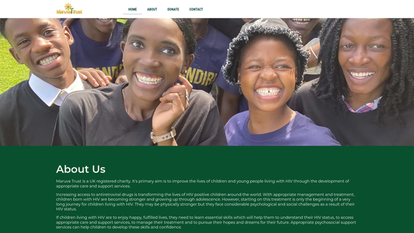 Screenshot of the Maruva Trust website