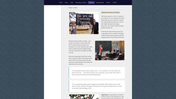 Screenshot of the Project Arusha website