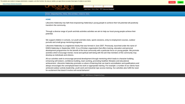 Screenshot of the Lifecentre Hattersley website