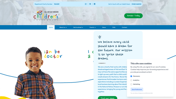 Screenshot of the Hull And East Yorkshire Children's University Limited website