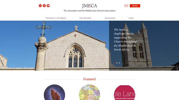 Screenshot of the The Jerusalem Bishopric Fund website