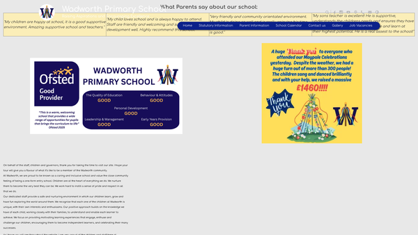 Screenshot of the Wadworth Parent Teacher Council website