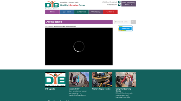 Screenshot of the Disability Information Bureau website