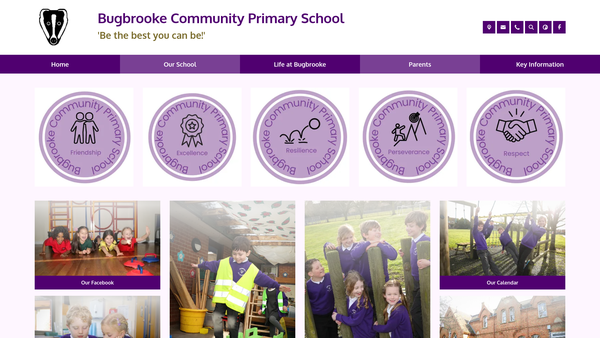 Screenshot of the Bugbrooke Primary School PTA website