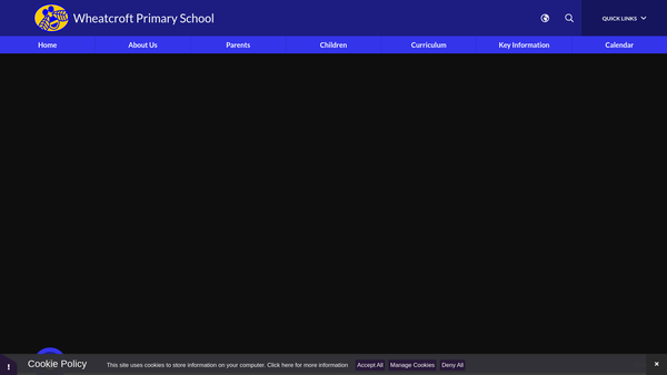 Screenshot of the Wheatcroft Primary School PTA website