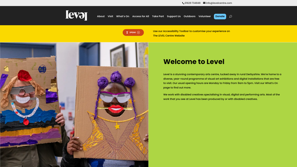 Screenshot of the Level Centre Limited website