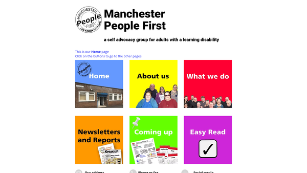 Screenshot of the Manchester People First website
