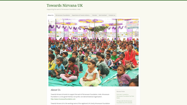 Screenshot of the Nirvanavan Foundation Trust website