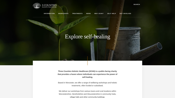 Screenshot of the 3 Counties Holistic Healthcare website