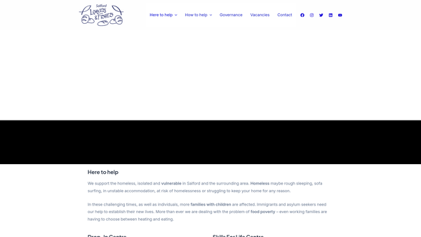 Screenshot of the Salford Loaves And Fishes Ltd website