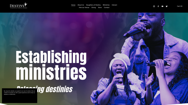 Screenshot of the Destiny International Christian Assembly website