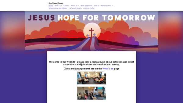 Screenshot of the Good News Church Whaley Bridge website
