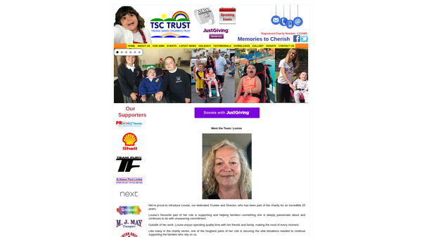 Screenshot of the Trewan Sands Children's Trust website