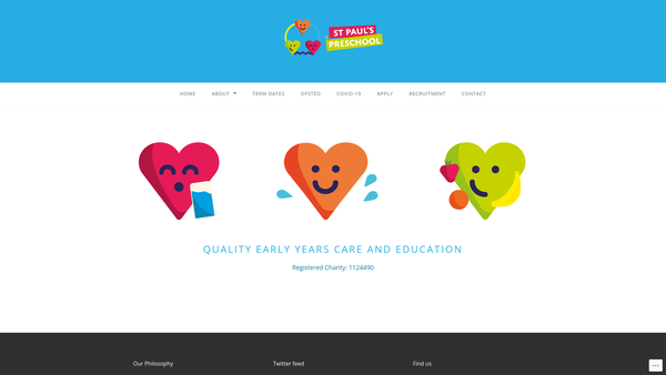 Screenshot of the St Paul's Preschool website
