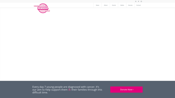 Screenshot of the Emma's Bubble Trust website
