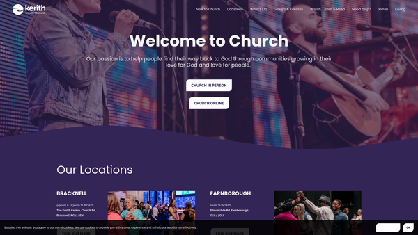 Screenshot of the Kerith Community Church website