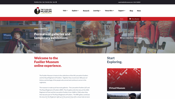 Screenshot of the The Fusilier Museum Memorial Trust website