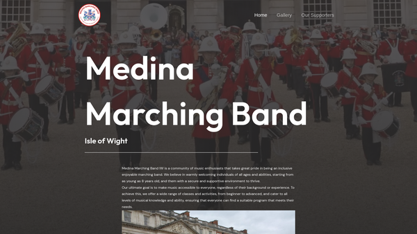 Screenshot of the Medina Marching Band website
