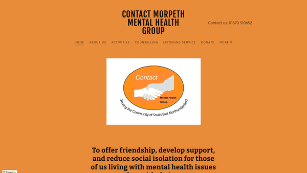 Screenshot of the Contact (Morpeth Mental Health Group) Limited website