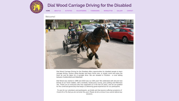 Screenshot of the Dial Wood Carriage Driving For The Disabled website