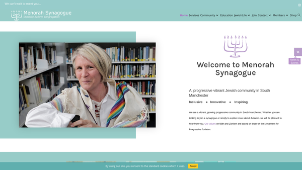 Screenshot of the Cheshire Reform Congregation Limited website