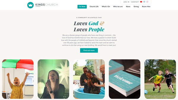 Screenshot of the Kings Church Uckfield website