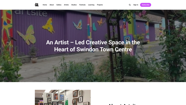 Screenshot of the Artsite Limited website