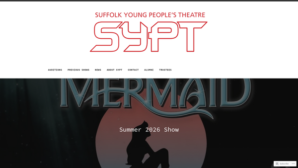 Screenshot of the Suffolk Young People's Theatre website
