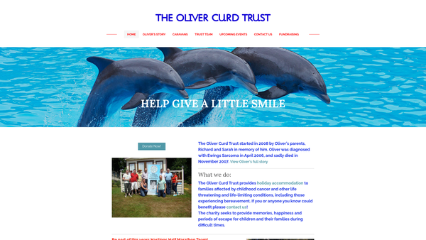 Screenshot of the The Oliver Curd Trust website