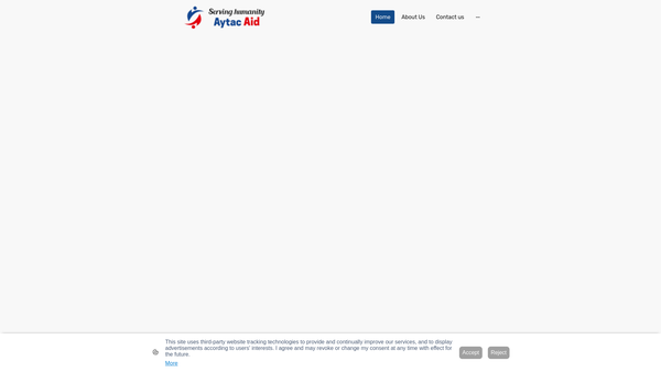 Screenshot of the Aytac Aid website