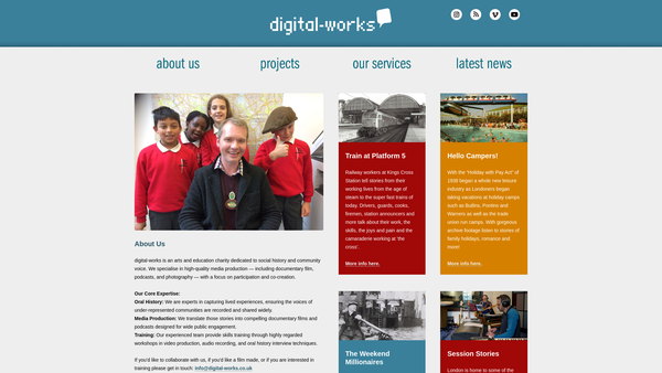 Screenshot of the Digital - Works website