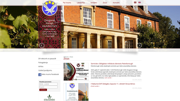 Screenshot of the The Latvian Welfare Trust website