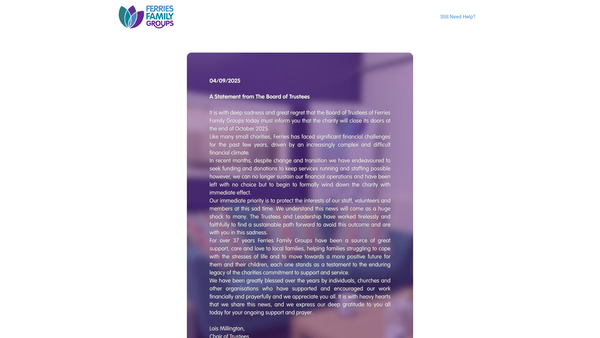 Screenshot of the Ferries Family Groups Limited website