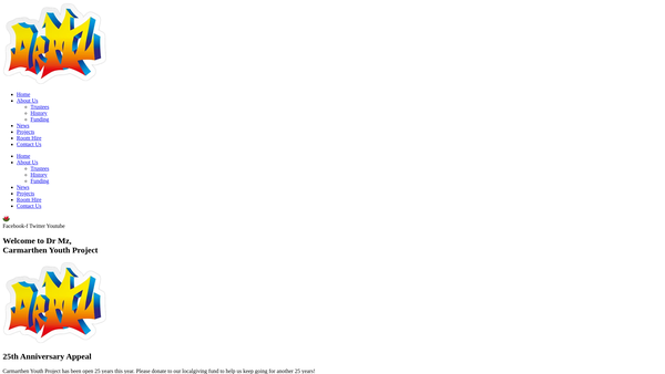Screenshot of the Carmarthen Youth Project website