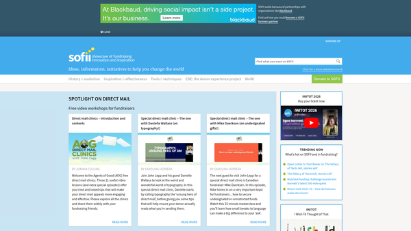 Screenshot of the Sofii Foundation website