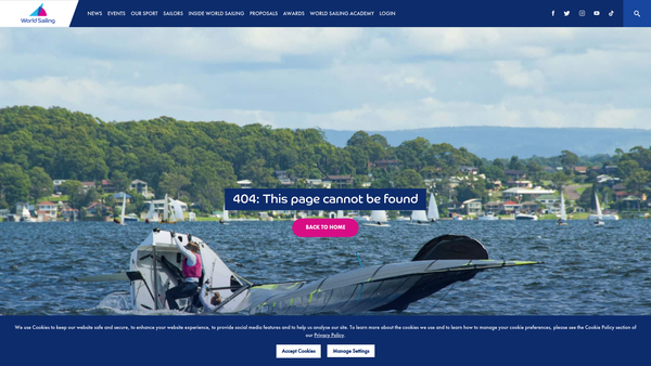 Screenshot of the World Youth Sailing Trust website