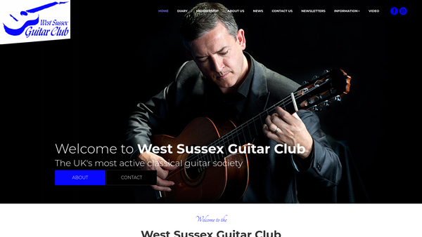 Screenshot of the West Sussex Guitar Club website