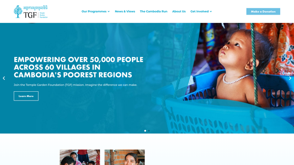 Screenshot of the Temple Garden Foundation website