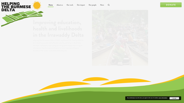 Screenshot of the Helping The Burmese Delta website