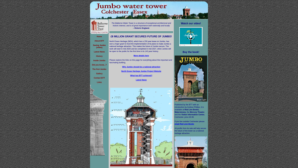 Screenshot of the Balkerne Tower Trust Limited website