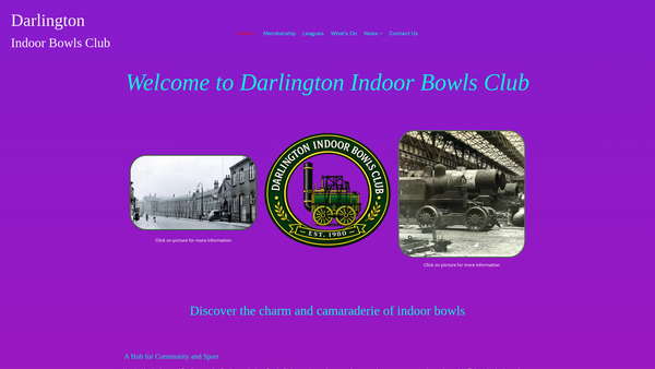 Screenshot of the Darlington Indoor Bowls Club Limited website