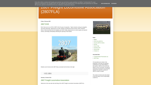 Screenshot of the The 2807 Freight Locomotive Association website