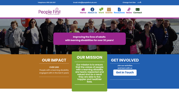 Screenshot of the People First Merseyside Company Limited website