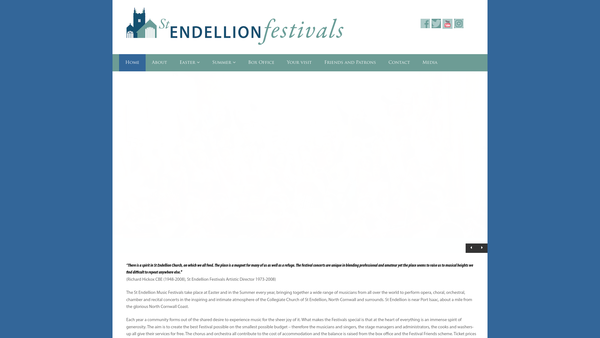 Screenshot of the The St. Endellion Festivals Trust website